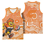 Greater Western Sydney Giants Basketball Jersey Aboriginal Dot Pattern - Football Mascot Heritage Pride