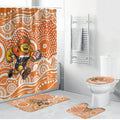 Greater Western Sydney Giants Bathroom Set Aboriginal Dot Pattern - Football Mascot Heritage Pride