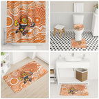 Greater Western Sydney Giants Bathroom Set Aboriginal Dot Pattern - Football Mascot Heritage Pride