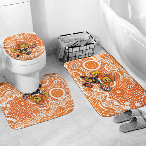 Greater Western Sydney Giants Bathroom Set Aboriginal Dot Pattern - Football Mascot Heritage Pride