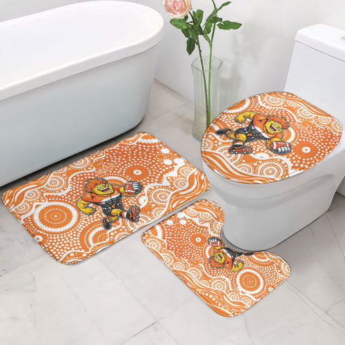 Greater Western Sydney Giants Bathroom Set Aboriginal Dot Pattern - Football Mascot Heritage Pride