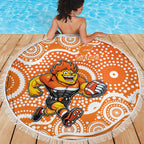 Greater Western Sydney Giants Beach Blanket Aboriginal Dot Pattern - Football Mascot Heritage Pride