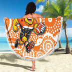 Greater Western Sydney Giants Beach Blanket Aboriginal Dot Pattern - Football Mascot Heritage Pride