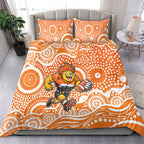 Greater Western Sydney Giants Bedding Set Aboriginal Dot Pattern - Football Mascot Heritage Pride