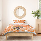 Greater Western Sydney Giants Bedding Set Aboriginal Dot Pattern - Football Mascot Heritage Pride