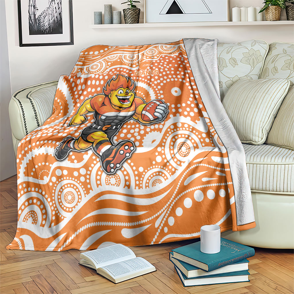 Greater Western Sydney Giants Blanket Aboriginal Dot Pattern - Football Mascot Heritage Pride