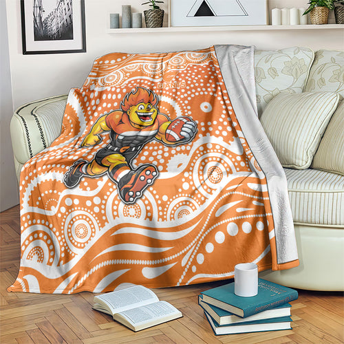 Greater Western Sydney Giants Blanket Aboriginal Dot Pattern - Football Mascot Heritage Pride