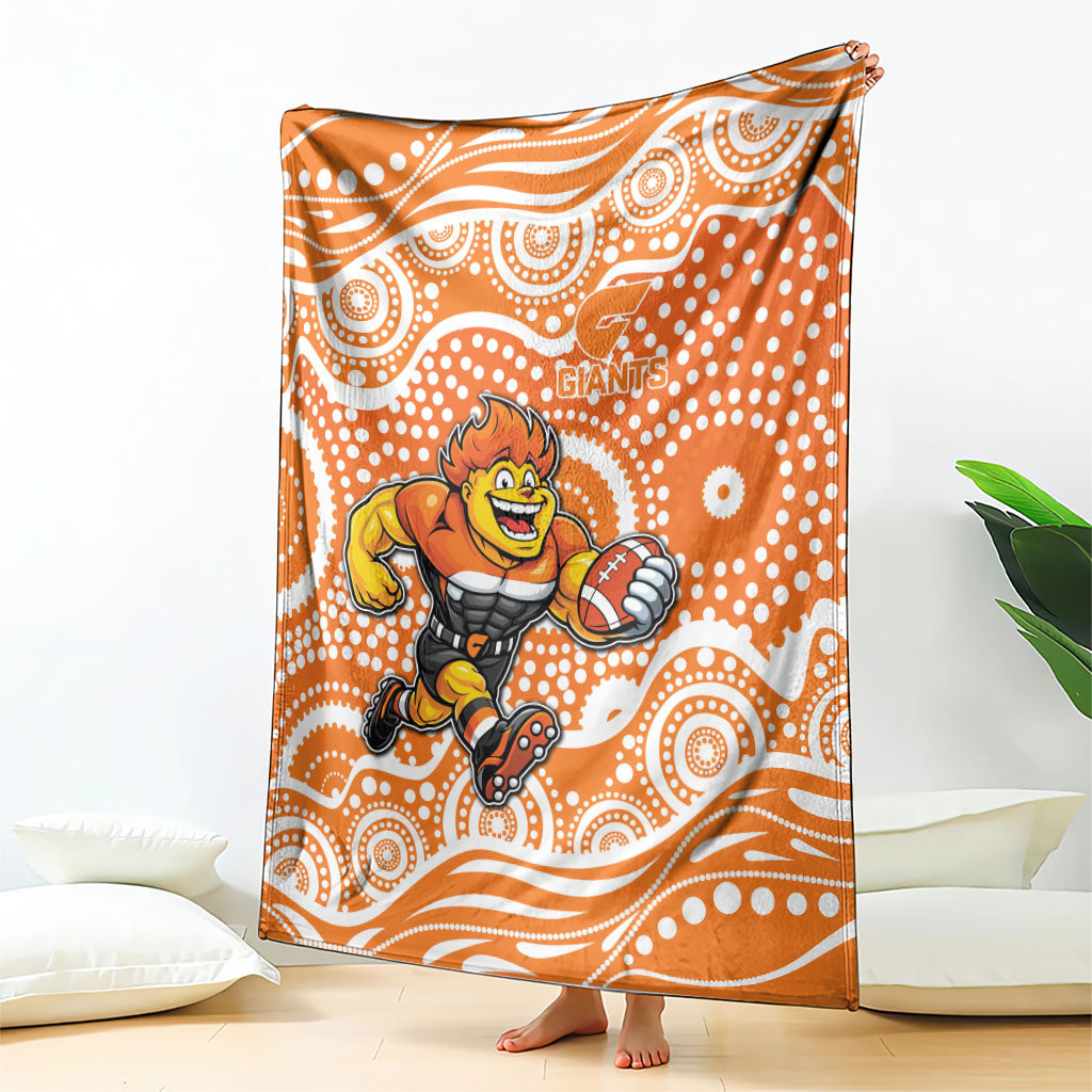 Greater Western Sydney Giants Blanket Aboriginal Dot Pattern - Football Mascot Heritage Pride