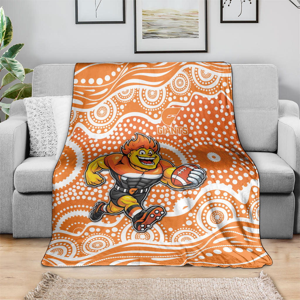 Greater Western Sydney Giants Blanket Aboriginal Dot Pattern - Football Mascot Heritage Pride