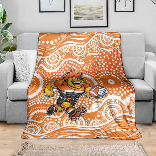Greater Western Sydney Giants Blanket Aboriginal Dot Pattern - Football Mascot Heritage Pride