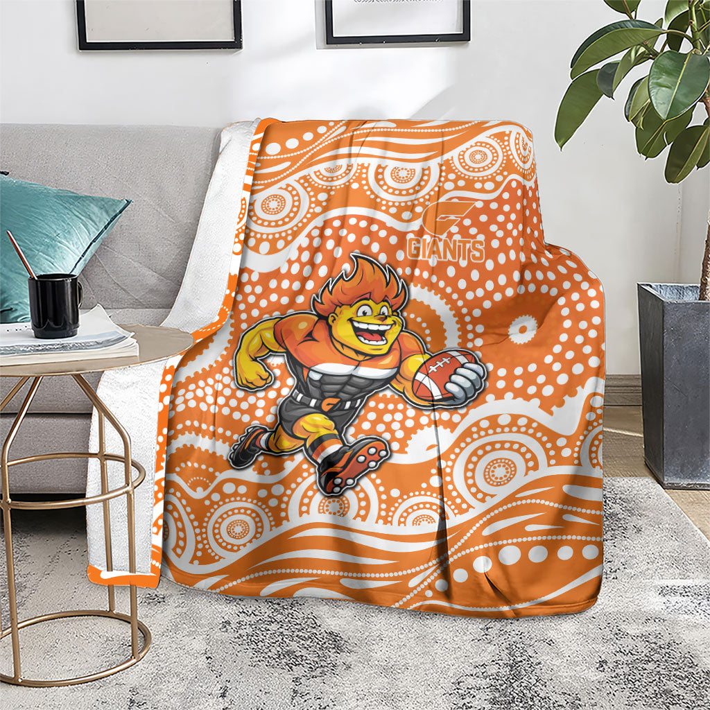 Greater Western Sydney Giants Blanket Aboriginal Dot Pattern - Football Mascot Heritage Pride