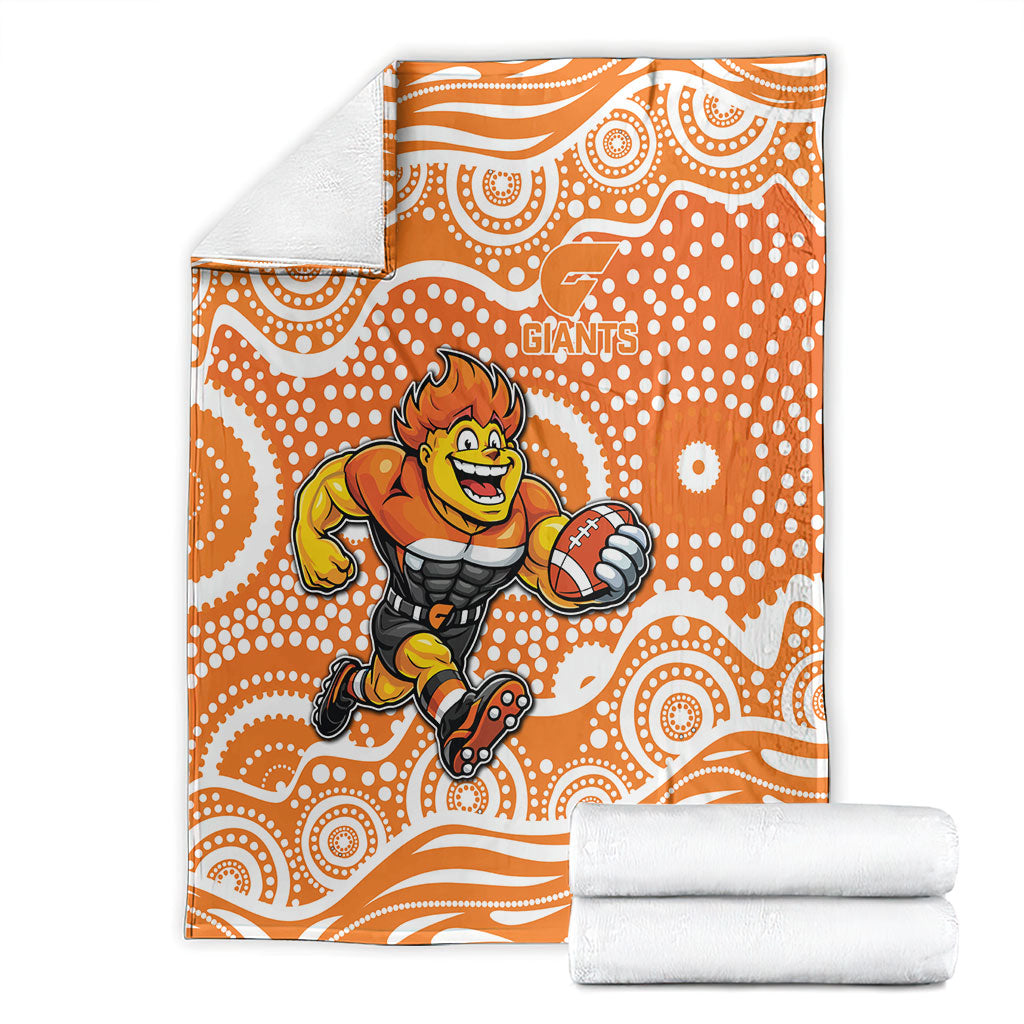 Greater Western Sydney Giants Blanket Aboriginal Dot Pattern - Football Mascot Heritage Pride
