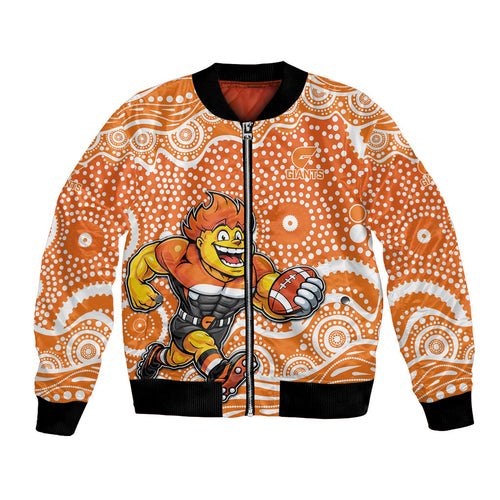 Greater Western Sydney Giants Bomber Jacket Aboriginal Dot Pattern - Football Mascot Heritage Pride