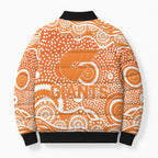 Greater Western Sydney Giants Bomber Puffer Jacket Aboriginal Dot Pattern - Football Mascot Heritage Pride