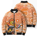 Greater Western Sydney Giants Bomber Puffer Jacket Aboriginal Dot Pattern - Football Mascot Heritage Pride