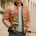 Greater Western Sydney Giants Bomber Puffer Jacket Aboriginal Dot Pattern - Football Mascot Heritage Pride