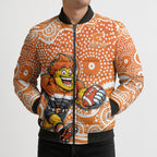 Greater Western Sydney Giants Bomber Puffer Jacket Aboriginal Dot Pattern - Football Mascot Heritage Pride