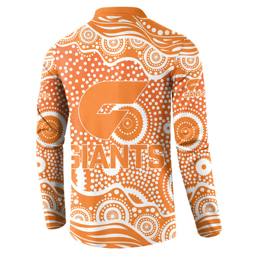 Greater Western Sydney Giants Button Sweatshirt Aboriginal Dot Pattern - Football Mascot Heritage Pride