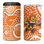 Greater Western Sydney Giants 4 in 1 Can Cooler Tumbler Aboriginal Dot Pattern - Football Mascot Heritage Pride