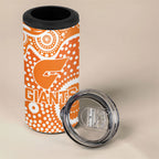 Greater Western Sydney Giants 4 in 1 Can Cooler Tumbler Aboriginal Dot Pattern - Football Mascot Heritage Pride
