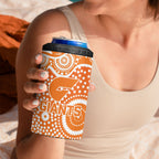 Greater Western Sydney Giants 4 in 1 Can Cooler Tumbler Aboriginal Dot Pattern - Football Mascot Heritage Pride