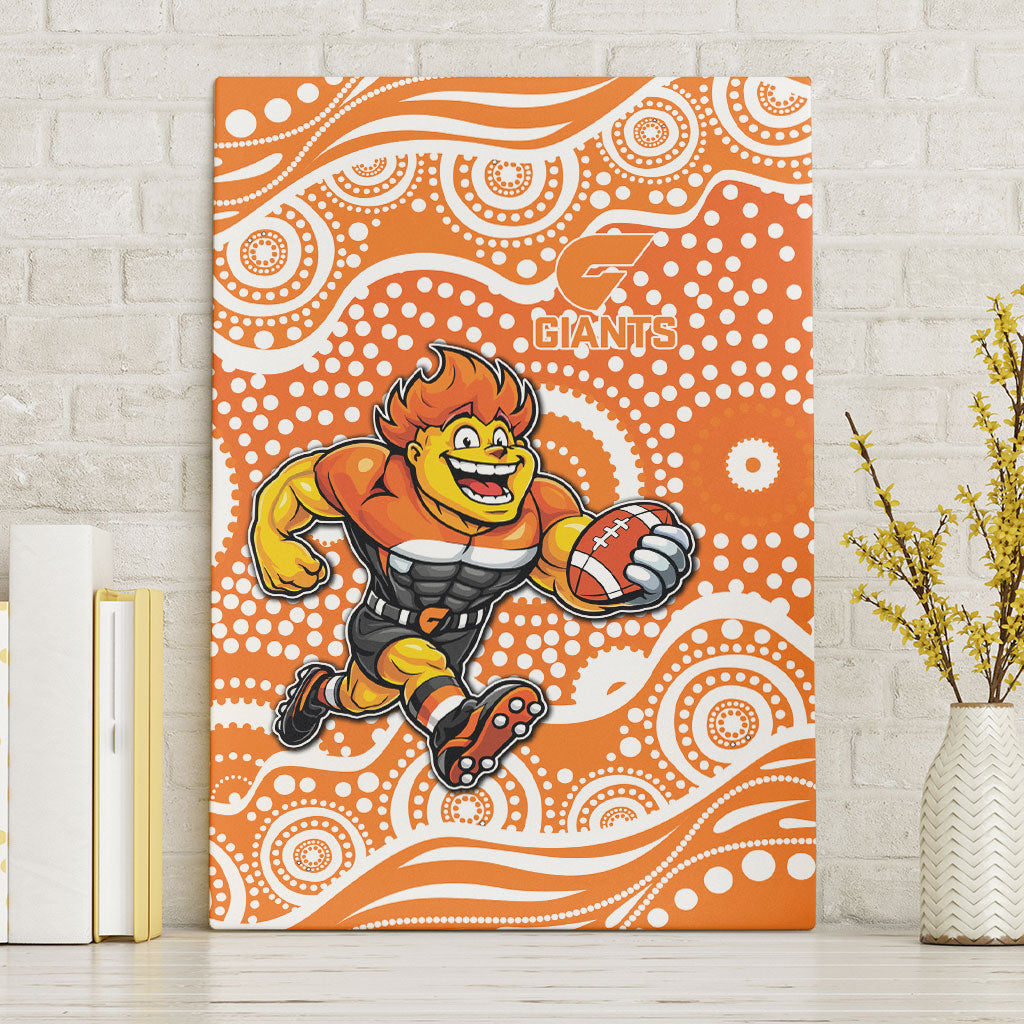 Greater Western Sydney Giants Canvas Wall Art Aboriginal Dot Pattern - Football Mascot Heritage Pride
