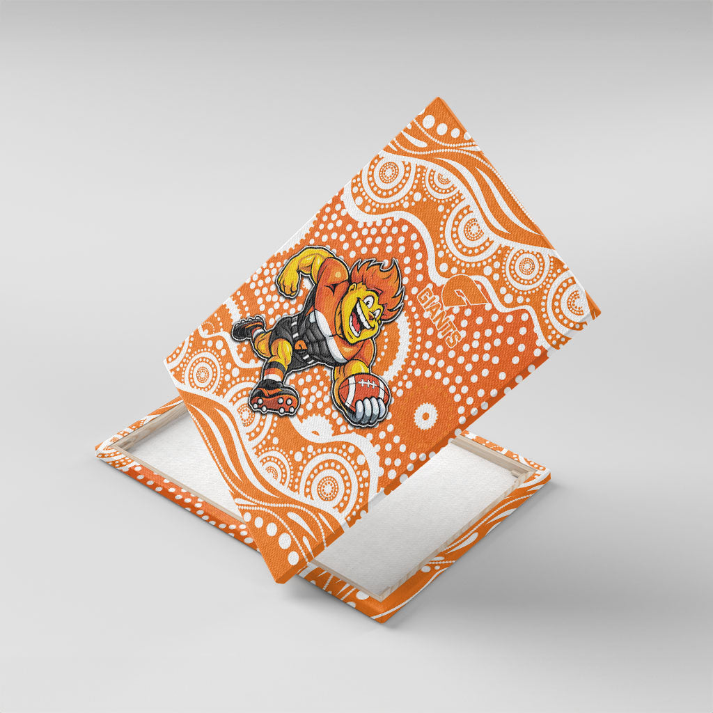 Greater Western Sydney Giants Canvas Wall Art Aboriginal Dot Pattern - Football Mascot Heritage Pride