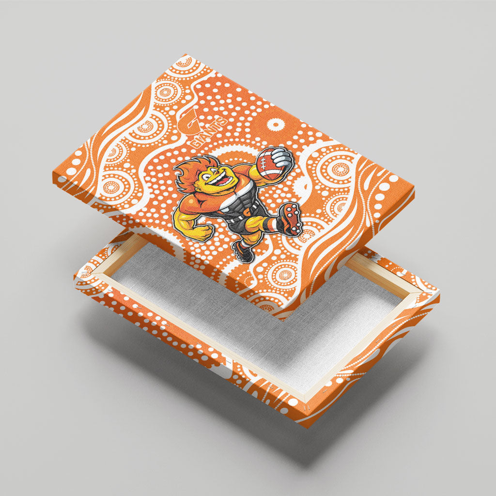 Greater Western Sydney Giants Canvas Wall Art Aboriginal Dot Pattern - Football Mascot Heritage Pride
