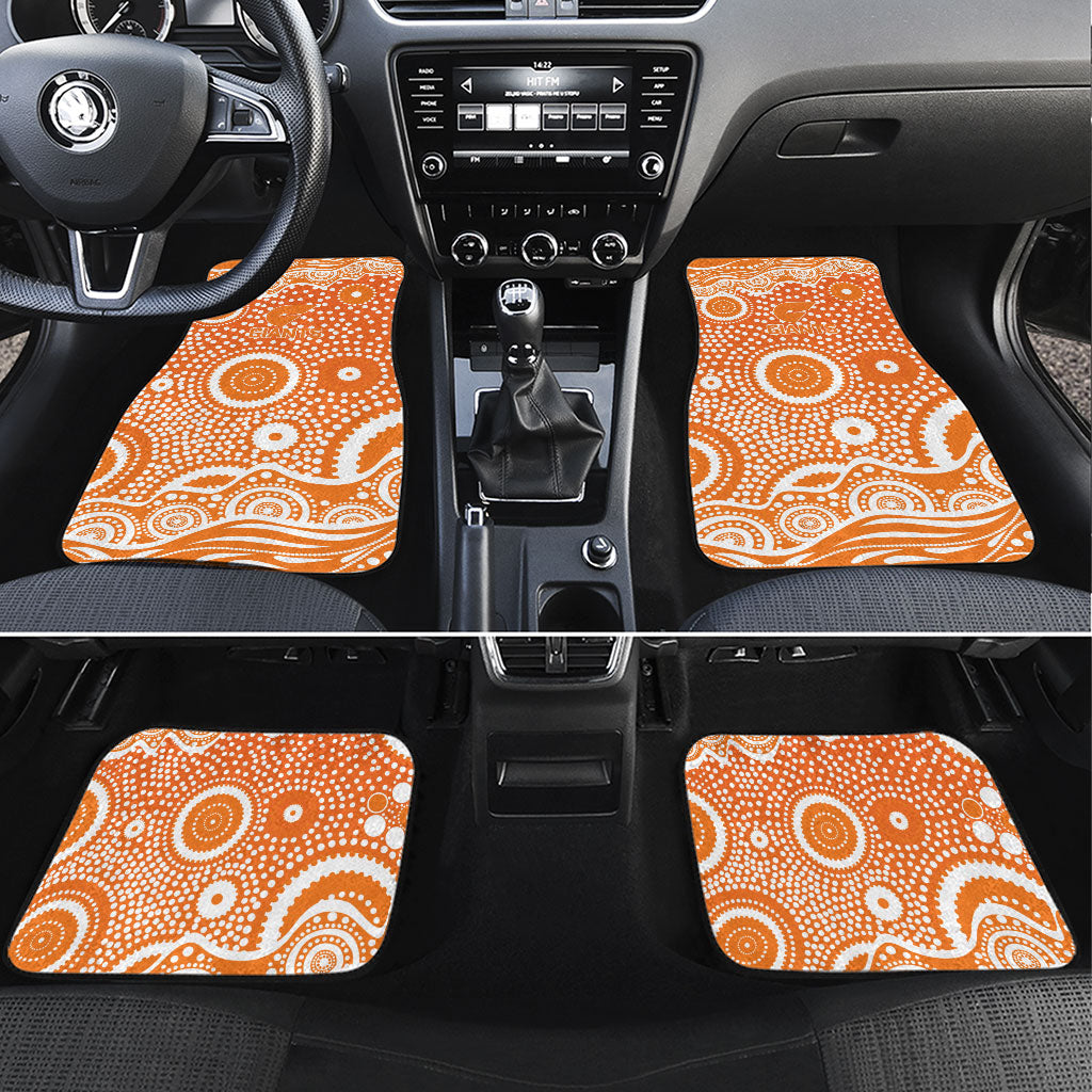 Greater Western Sydney Giants Car Mats Aboriginal Dot Pattern - Football Mascot Heritage Pride