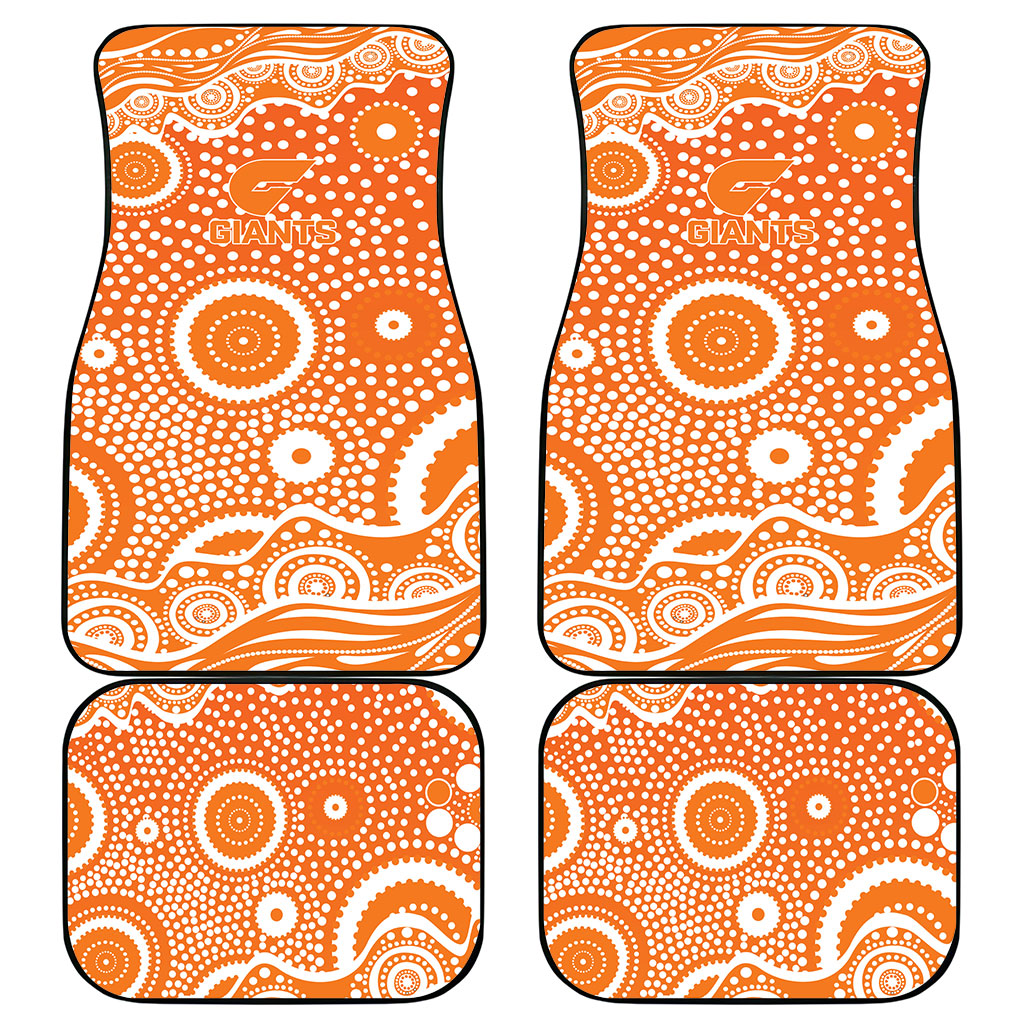 Greater Western Sydney Giants Car Mats Aboriginal Dot Pattern - Football Mascot Heritage Pride