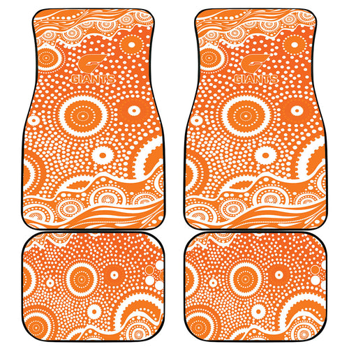 Greater Western Sydney Giants Car Mats Aboriginal Dot Pattern - Football Mascot Heritage Pride
