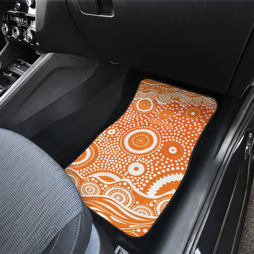 Greater Western Sydney Giants Car Mats Aboriginal Dot Pattern - Football Mascot Heritage Pride