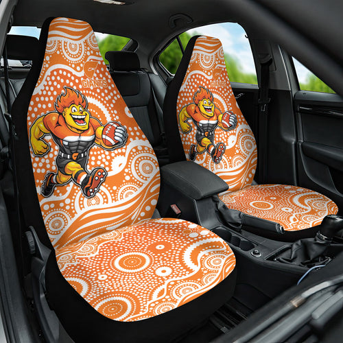 Greater Western Sydney Giants Car Seat Cover Aboriginal Dot Pattern - Football Mascot Heritage Pride