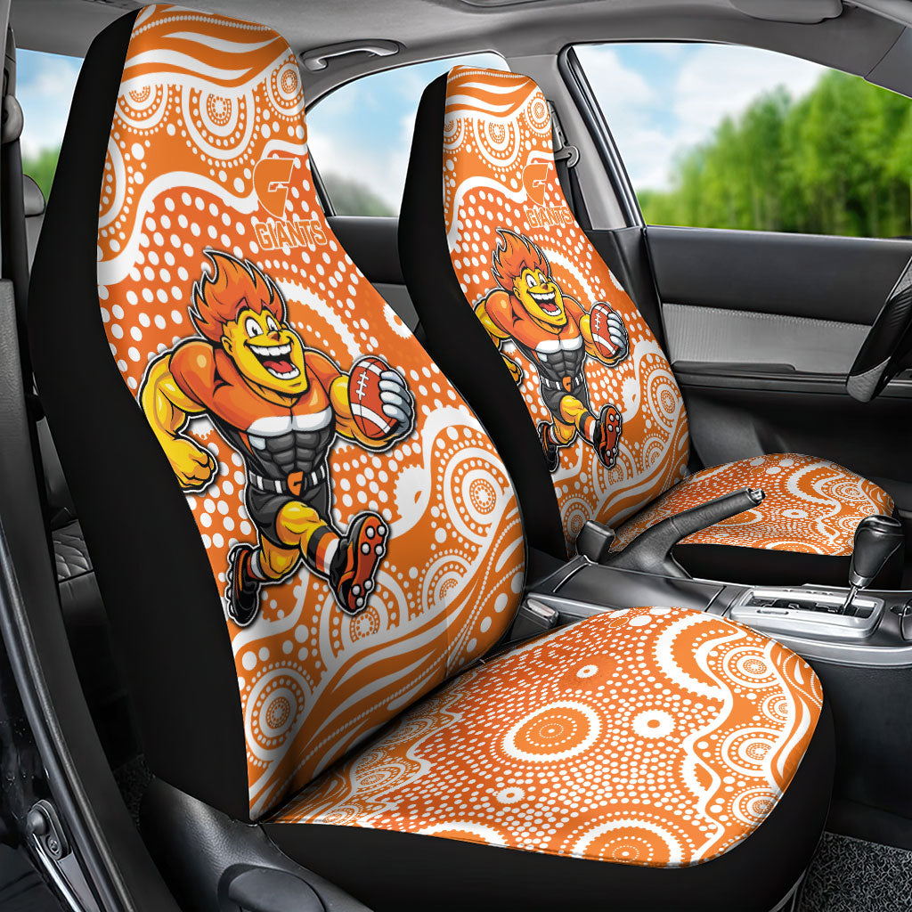 Greater Western Sydney Giants Car Seat Cover Aboriginal Dot Pattern - Football Mascot Heritage Pride