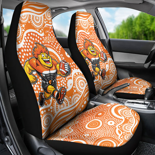 Greater Western Sydney Giants Car Seat Cover Aboriginal Dot Pattern - Football Mascot Heritage Pride