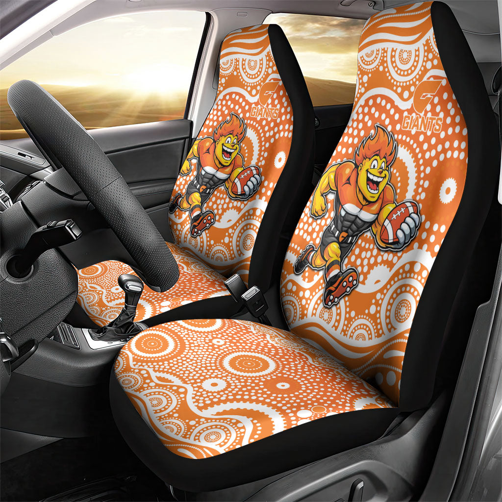 Greater Western Sydney Giants Car Seat Cover Aboriginal Dot Pattern - Football Mascot Heritage Pride