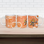 Greater Western Sydney Giants Ceramic Mug Aboriginal Dot Pattern - Football Mascot Heritage Pride