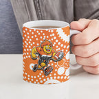 Greater Western Sydney Giants Ceramic Mug Aboriginal Dot Pattern - Football Mascot Heritage Pride