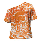 Greater Western Sydney Giants Cross Shoulder Shirt Aboriginal Dot Pattern - Football Mascot Heritage Pride