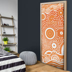 Greater Western Sydney Giants Door Cover Aboriginal Dot Pattern - Football Mascot Heritage Pride