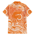 Greater Western Sydney Giants Family Matching Mermaid Dress and Hawaiian Shirt Aboriginal Dot Pattern - Football Mascot Heritage Pride