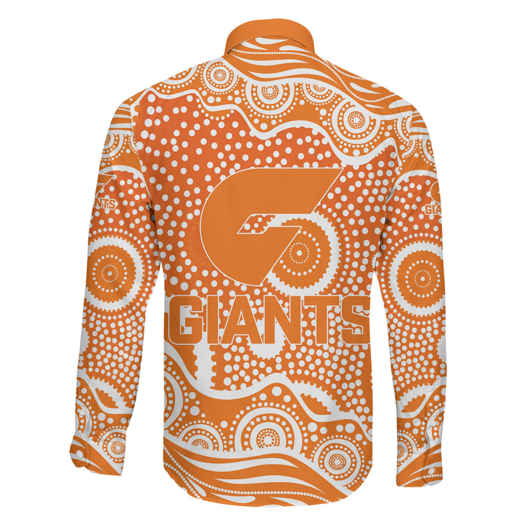 Greater Western Sydney Giants Family Matching Mermaid Dress and Hawaiian Shirt Aboriginal Dot Pattern - Football Mascot Heritage Pride