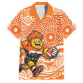 Greater Western Sydney Giants Family Matching Tank Maxi Dress and Hawaiian Shirt Aboriginal Dot Pattern - Football Mascot Heritage Pride