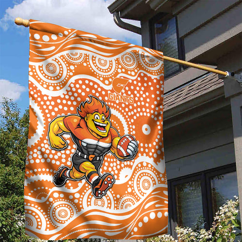 Greater Western Sydney Giants Garden Flag Aboriginal Dot Pattern - Football Mascot Heritage Pride