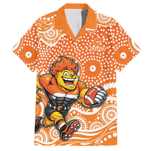 Greater Western Sydney Giants Hawaiian Shirt Aboriginal Dot Pattern - Football Mascot Heritage Pride
