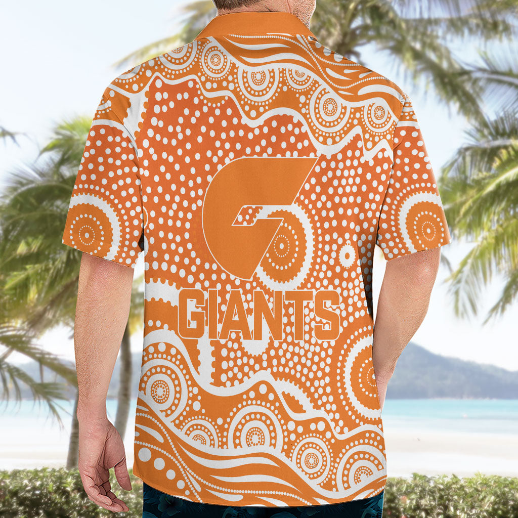 Greater Western Sydney Giants Hawaiian Shirt Aboriginal Dot Pattern - Football Mascot Heritage Pride