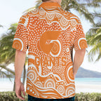 Greater Western Sydney Giants Hawaiian Shirt Aboriginal Dot Pattern - Football Mascot Heritage Pride