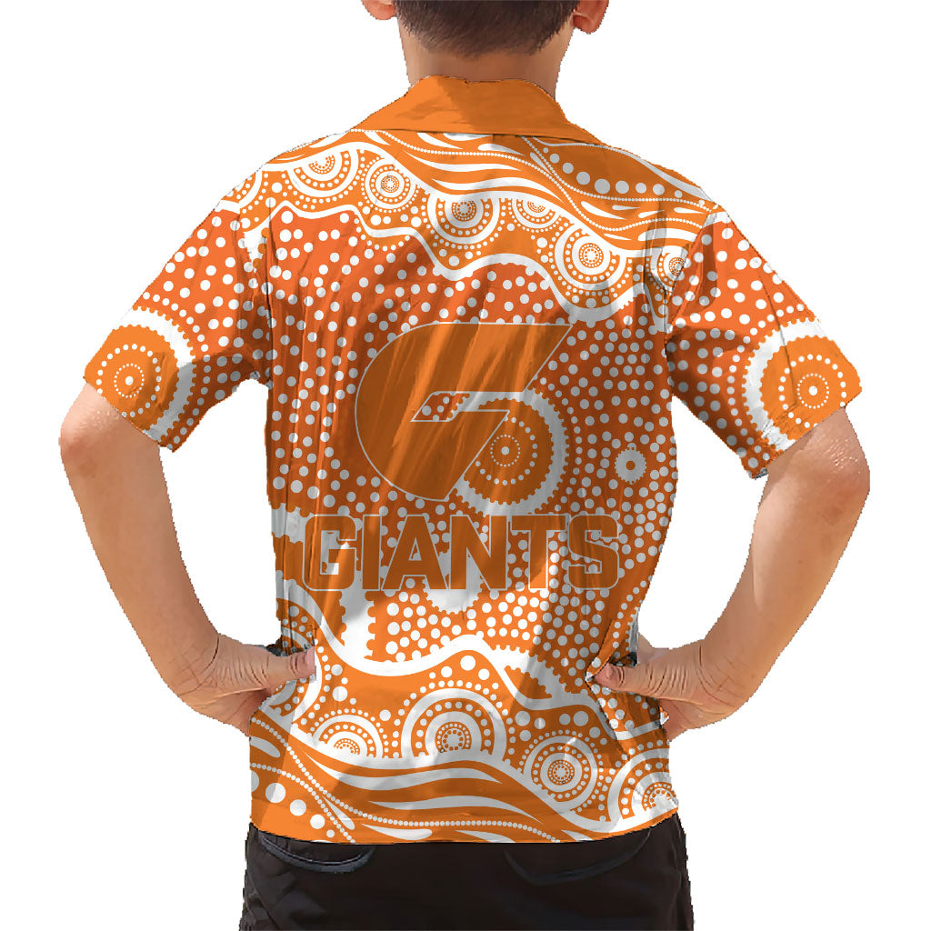 Greater Western Sydney Giants Hawaiian Shirt Aboriginal Dot Pattern - Football Mascot Heritage Pride
