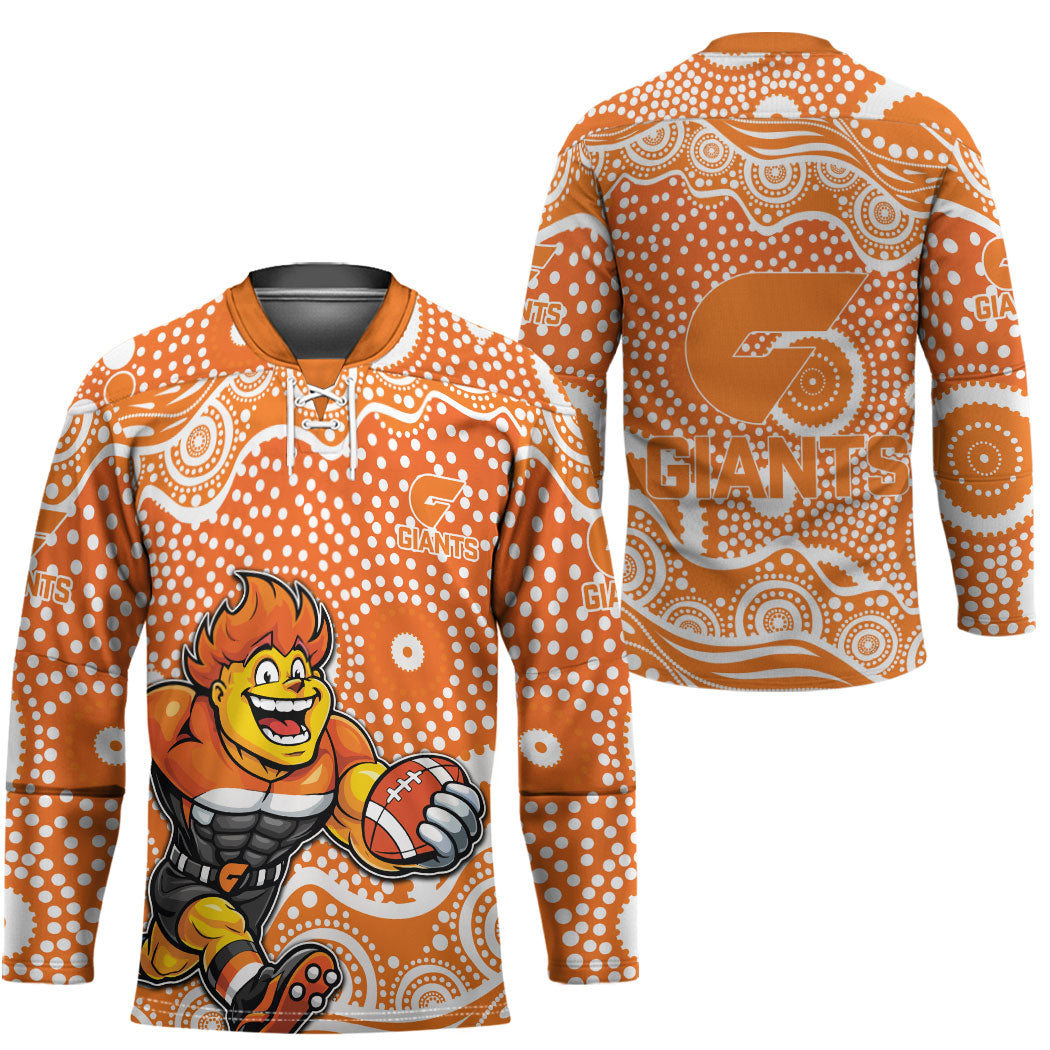 Greater Western Sydney Giants Hockey Jersey Aboriginal Dot Pattern - Football Mascot Heritage Pride