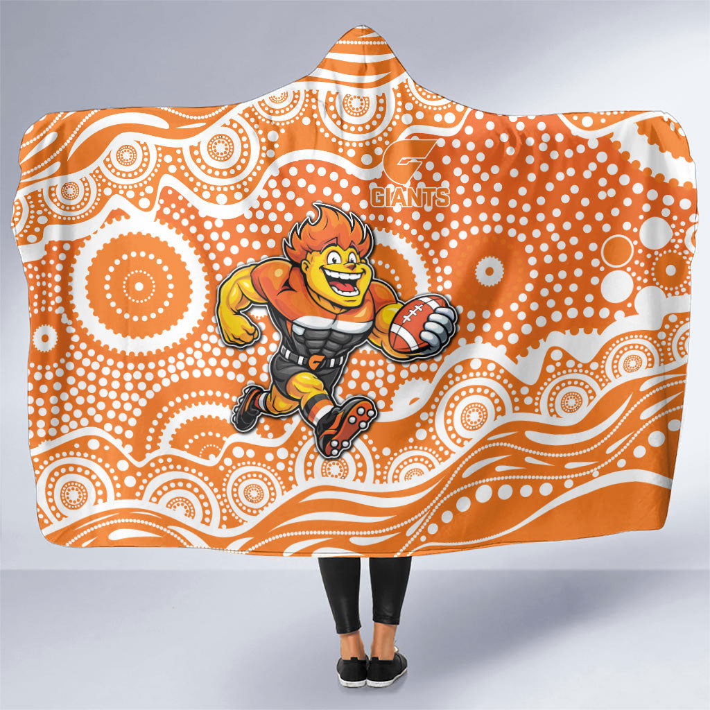 Greater Western Sydney Giants Hooded Blanket Aboriginal Dot Pattern - Football Mascot Heritage Pride